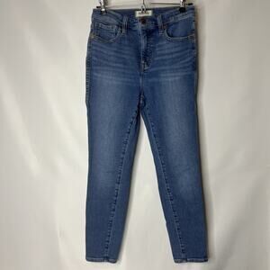 Madewell 10" High Rise Skinny Crop Jeans Womens 26 Button-Fly Medium Blue Denim